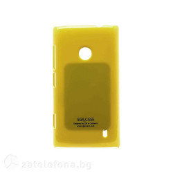 Пластмасов гланциран калъф за Nokia Lumia 520 - жълт