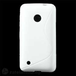 Силиконов калъф за Nokia Lumia 530 със S-образен дизайн - бял