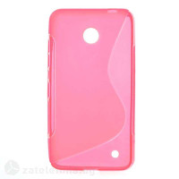 Силиконов калъф за Nokia Lumia 630 със S-образен дизайн - ярко розов