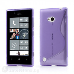 Силиконов калъф за Nokia Lumia 720 със S-образен дизайн - лилав