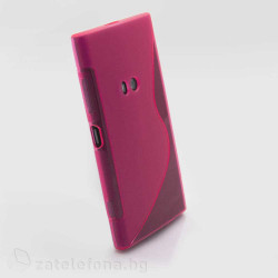 Силиконов калъф за Nokia Lumia 920 със S-образен дизайн  - ярко розов