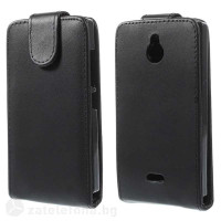 Кожен калъф flip за Nokia X2 Dual Sim - черен