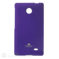 Гланциран силиконов калъф марка Mercury с лъскави частици за Nokia X &ndash; лилав