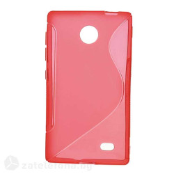 Силиконов калъф за Nokia X със S-образен дизайн - червен