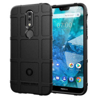 Подсилен силиконов гръб за Nokia 7.1 - черен