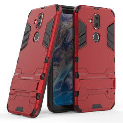 Хибриден гръб със стойка за Nokia 8.1 - червен