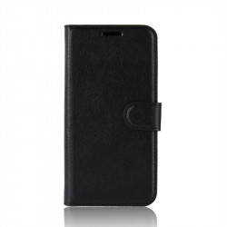 Кожен калъф тип портмоне с кръгло капаче за Nokia 8.1 - черен