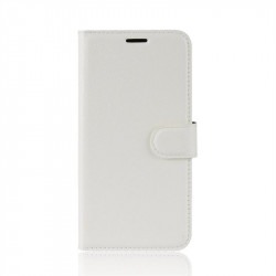Кожен калъф тип портмоне с кръгло капаче за Nokia 8.1 - бял