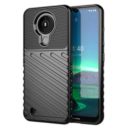 Подсилен силиконов гръб на черти за Nokia 1.4 - черен