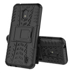 Двупластов гръб със стойка за Nokia 2.2 - черен - 1