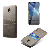 Пластмасов гръб с покритие от кожа за Nokia 2.2 - сив
