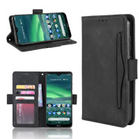 Кожен калъф тип портмоне с магнитно закопчаване за Nokia 2.3 - черен
