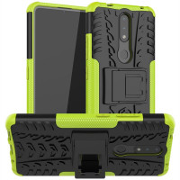 Двупластов гръб със стойка за Nokia 2.4 - зелен