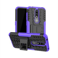 Двупластов гръб със стойка за Nokia 4.2 - лилав