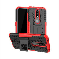 Двупластов гръб със стойка за Nokia 4.2 - червен