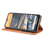 Кожен калъф тип портмоне с магнитно закопчаване за Nokia 5.3 - кафяв - 2