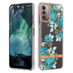 Силиконов гръб за Nokia G11/G21 - сини цветя
