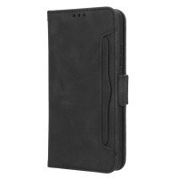 Кожен калъф тип портмоне с магнитно закопчаване за Nokia X30 5G - черен