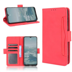 Кожен калъф тип портмоне с магнитно закопчаване за Nokia G10/G20 - червен