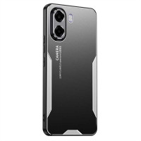 Алуминиев гръб за OPPO A6x 5G - черен със сребриста рамка