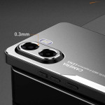 Алуминиев гръб за OPPO A6x 5G - черен със сребриста рамка - 0