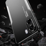 Алуминиев гръб за OPPO A6x 5G - черен със сребриста рамка - 2