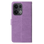 Кожен калъф тип портмоне с цветя и пеперуди за Oppo Reno13 Pro 5G - лилав - 3 Кожен калъф тип портмоне с цветя и пеперуди за Oppo Reno13 Pro 5G - лилав - 3
