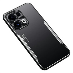 Алуминиев гръб за OPPO Reno 13 Pro 5G - черен със сребрист ръб