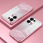 Силиконов гръб за Oppo Reno13 Pro 5G - розов брокат - 0