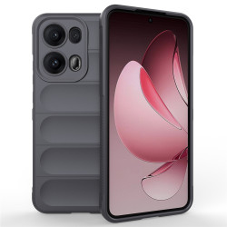 Подсилен силиконов гръб на ленти за Oppo Reno 13 Pro 5G - тъмно сив