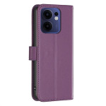 Кожен калъф тип портмоне марка BINFEN COLOR за Oppo Reno 13F 5G - лилав - 2
