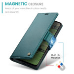 Кожен калъф страничен flip марка CASEME за Oppo Reno 13F 5G – тюркоазен - 3 Кожен калъф страничен flip марка CASEME за Oppo Reno 13F 5G – тюркоазен - 3