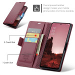 Кожен калъф страничен flip марка CASEME за Oppo Reno 13F 5G – винено червен - 0 Кожен калъф страничен flip марка CASEME за Oppo Reno 13F 5G – винено червен - 0