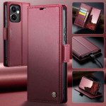 Кожен калъф страничен flip марка CASEME за Oppo Reno 13F 5G – винено червен Кожен калъф страничен flip марка CASEME за Oppo Reno 13F 5G – винено червен