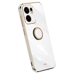 Силиконов гръб със стойка тип пръстен марка XINLI за Oppo Reno 13F 5G - бял