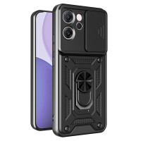 Хибриден гръб със стойка и слайдър за камера за OPPO Reno 14F - черен