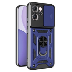 Хибриден гръб със стойка и слайдър за камера за OPPO Reno 14F - тъмно син