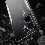 Алуминиев гръб за OPPO Reno 14F - черен със сребрист ръб - 0