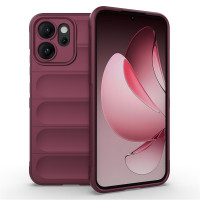 Подсилен силиконов гръб на ленти за OPPO Reno 14F - винено червен