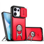 Хибриден гръб със стойка и слайдър за камера за OPPO Reno 16 Pro 5G - червен