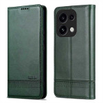 Кожен калъф страничен flip марка AZNS за OPPO Reno 16 Pro 5G – тъмно зелен