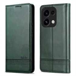 Кожен калъф страничен flip марка AZNS за OPPO Reno 16 Pro 5G – тъмно зелен