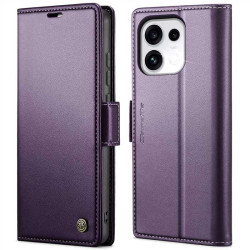 Кожен калъф страничен flip марка CASEME за OPPO Reno 16 Pro 5G – лилав