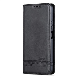 Кожен калъф страничен flip марка AZNS за Samsung Galaxy A16 5G &ndash; черен