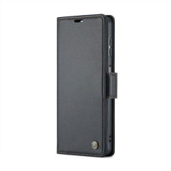 Кожен калъф страничен flip марка CASEME за Samsung Galaxy A16 5G &ndash; черен