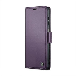 Кожен калъф страничен flip марка CASEME за Samsung Galaxy A16 5G &ndash; лилав