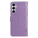 Калъф тип портмоне с дърво за Samsung Galaxy А17 5G/A26 5G - лилав - 0 Калъф тип портмоне с дърво за Samsung Galaxy А17 5G/A26 5G - лилав - 0