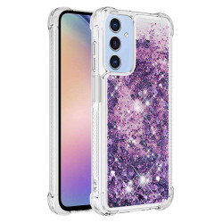 Силиконов гръб с течност с брокат за Samsung Galaxy А17 5G - лилав