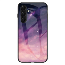 Силиконов кейс със стъклен гръб за Samsung Galaxy А17 5G/A26 5G - лилаво небе