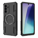 Хибриден гръб с кръгла метална стойка за Samsung Galaxy А17 5G - черен - 2